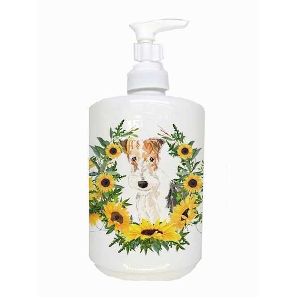 Carolines Treasures Fox Terrier Ceramic Soap Dispenser - CK2954SOAP