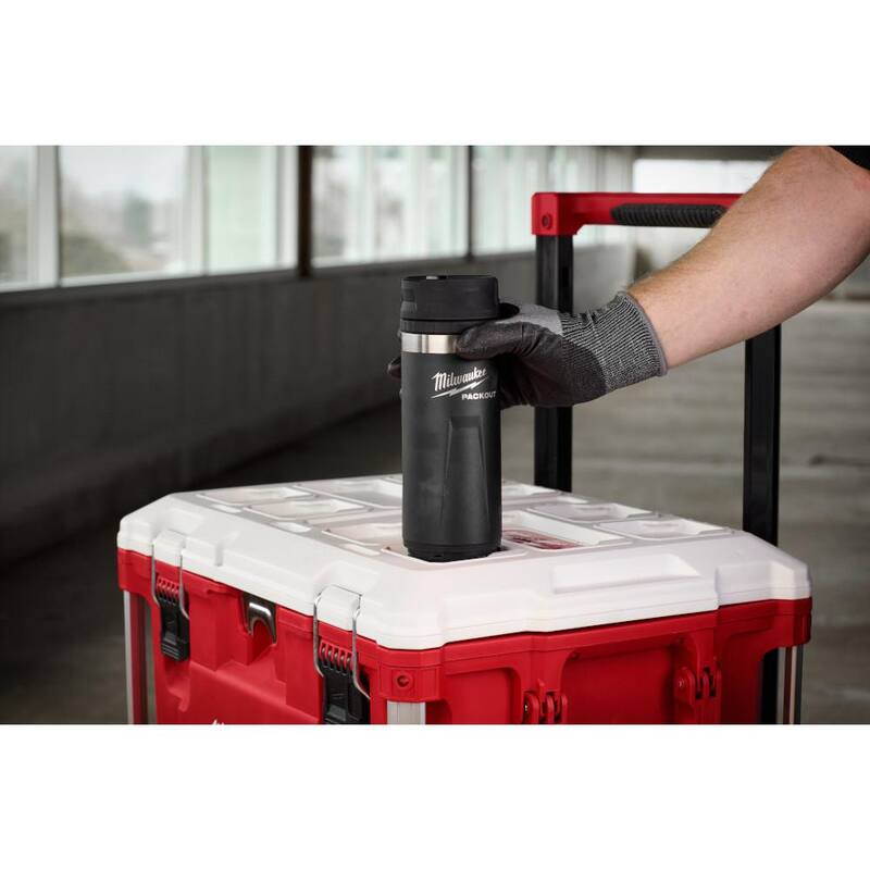 Milwaukee PACKOUT Black 18 Oz. Insulated Bottle with Sip Lid - 48-22-8395B