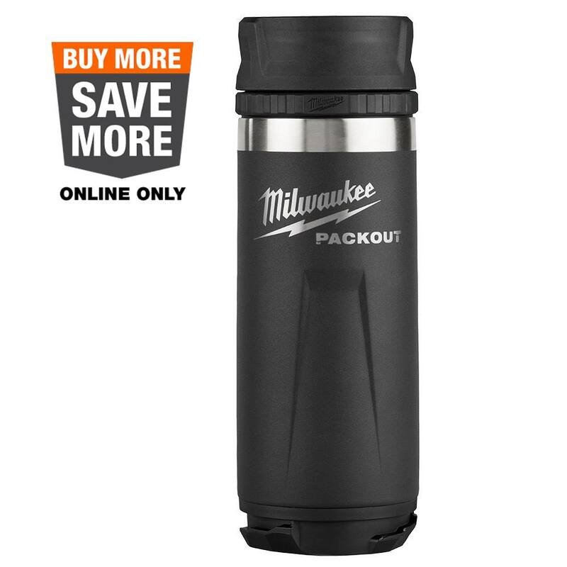 Milwaukee PACKOUT Black 18 Oz. Insulated Bottle with Sip Lid - 48-22-8395B