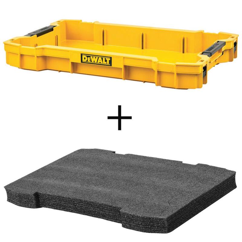 DEWALT TOUGHSYSTEM 2.0 Shallow Tool Tray and TOUGHSYSTEM 2.0 Shallow Foam Tool Drawer Liner Insert - DWST0811W008111