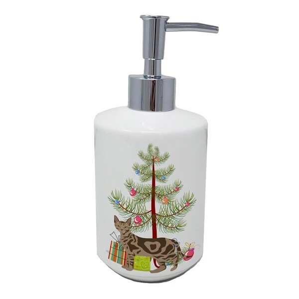 Carolines Treasures 7 x 3.5 in. Sokoke Cat Merry Christmas Ceramic Soap Dispenser - CK4720SOAP