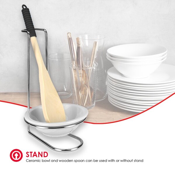 Home Basics Home Basics Spoon Rest with Tray and Spoon - ZOR96269
