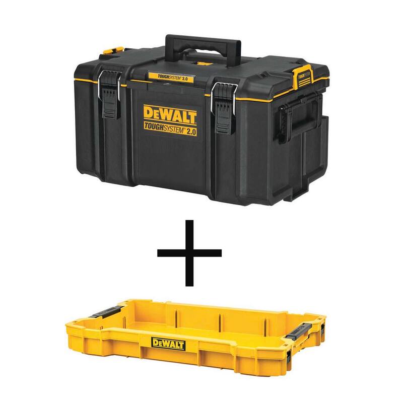 DEWALT Toughsystem 2.0 Large Tool Box and 2.0 Shallow Tool Tray - DWST08300WST08110