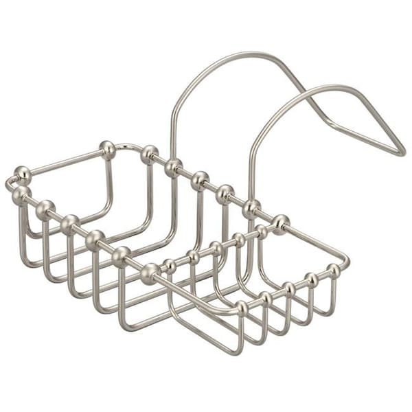 Water Creation Water Creation BC-0002-02 Basket Style Soap Dish for the Elegant Tub - Gray & Brushed Nickel - BC-0002-02