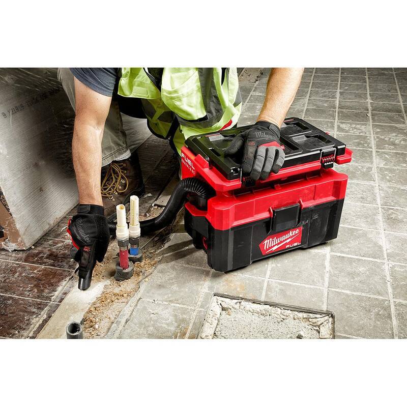 Milwaukee PACKOUT 20 in. 2-Wheel Utility Cart & M18 FUEL PACKOUT 18-Volt Lithium-Ion Cordless 2.5 Gal. Wet/Dry Vacuum (Tool-Only) - 48-22-8415-0970-20