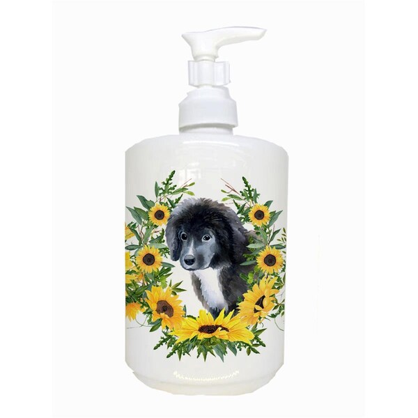 Carolines Treasures Newfoundland Puppy Ceramic Soap Dispenser - CK2891SOAP