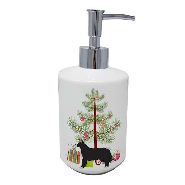 Carolines Treasures 7 x 3.5 in. Shollie No.1 Christmas Tree Ceramic Soap Dispenser - CK3873SOAP
