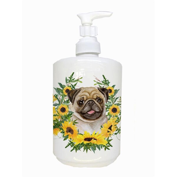 Carolines Treasures Fawn Pug Ceramic Soap Dispenser - CK2910SOAP