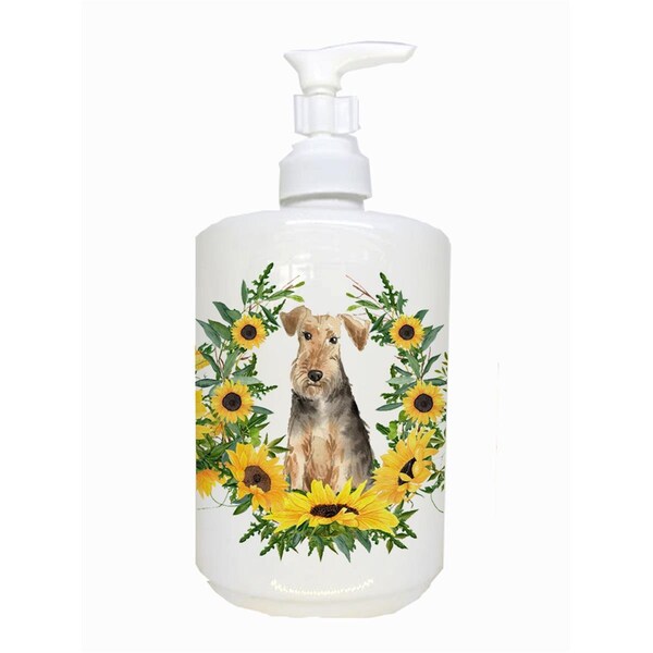 Carolines Treasures Airedale Terrier Ceramic Soap Dispenser - CK2989SOAP
