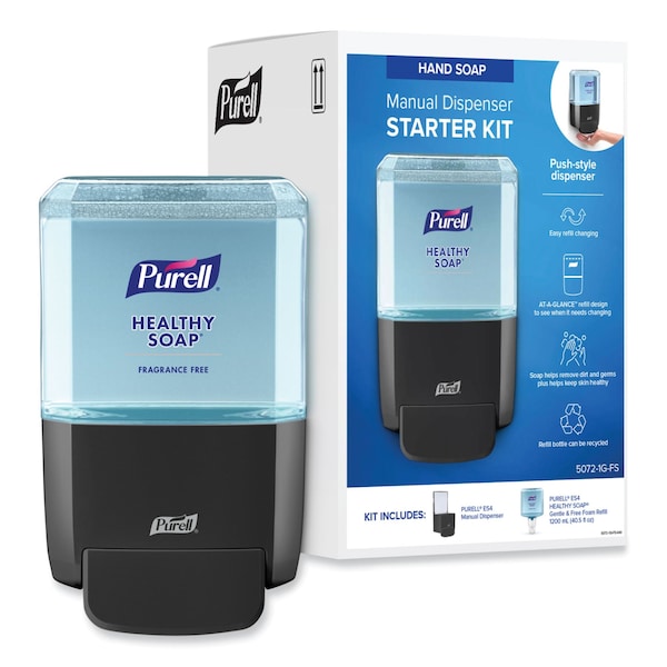 Purell HEALTHY SOAP Gentle and Free Foam ES4 Starter Kit, 1,200 mL, Graphite - 5072-1G-FS