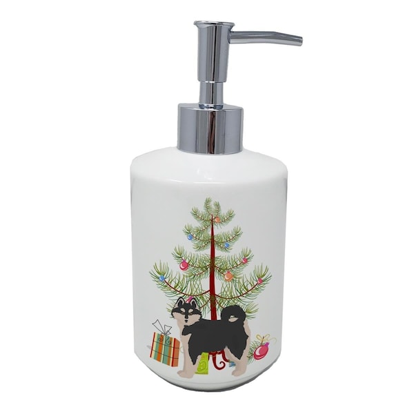 Carolines Treasures 7 x 3.5 in. Pomsky No.1 Christmas Tree Ceramic Soap Dispenser - CK3861SOAP