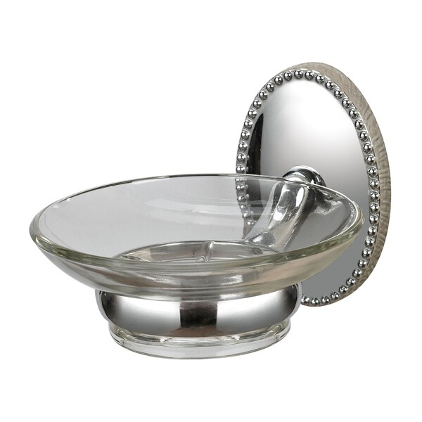 Elk Studio Soap Dish Holder in Chrome and Glass - 131-015