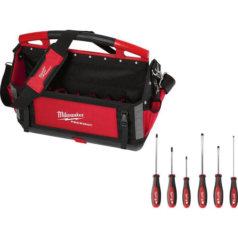 Milwaukee 20 in. PACKOUT Tote with 6-Piece Screwdriver Set - 48-22-8320-48-22-2706