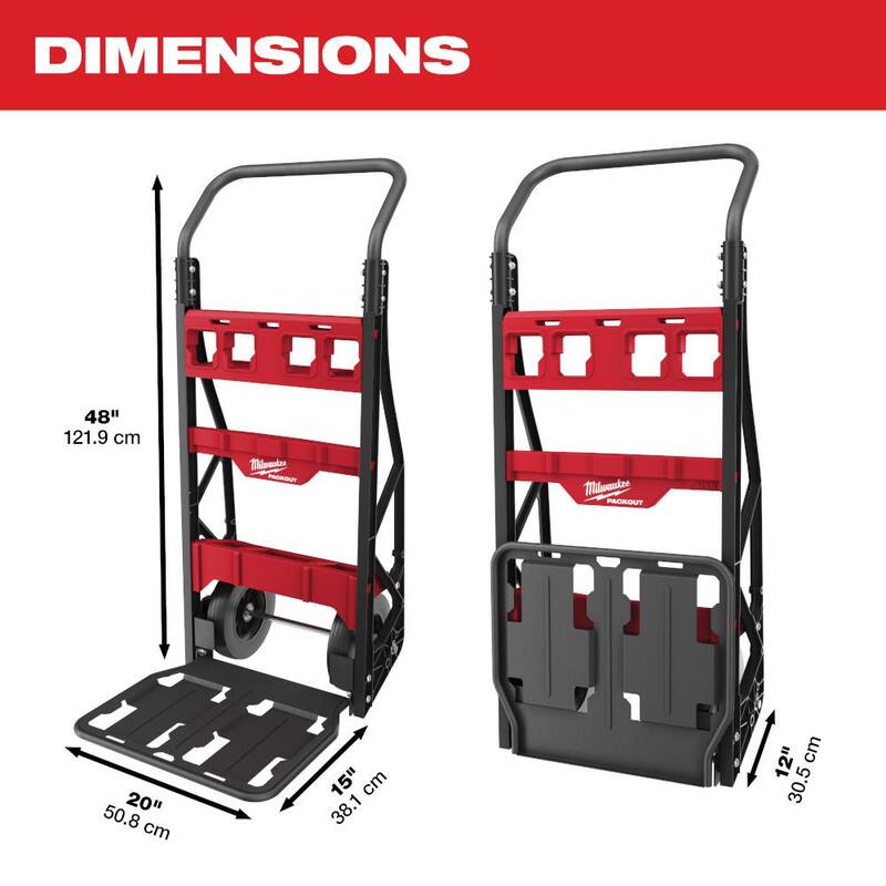 Milwaukee 20 in. W PACKOUT 2-Wheel Utility Tool Cart with 15 in. PACKOUT Backpack (2-Piece) - 48-22-8415-48-22-8301