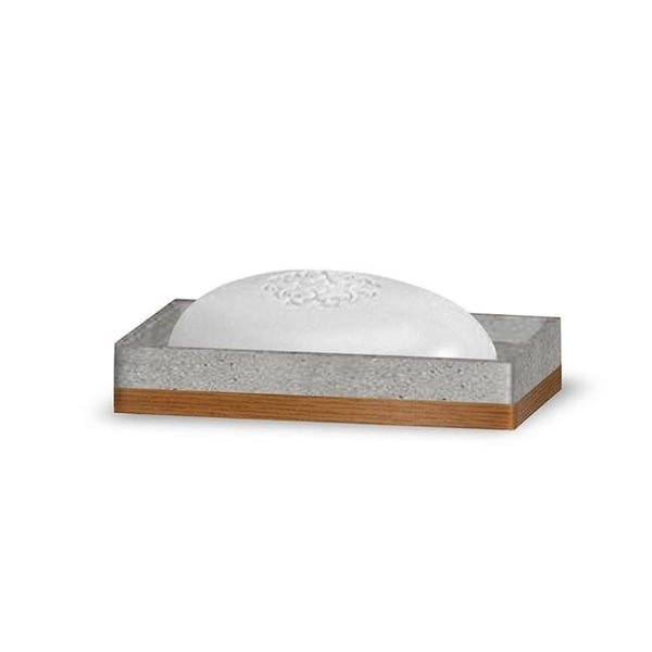 Nusteel NuSteel CON3H Concrete Stone & Wooden Finish Soap Dish - CON3H