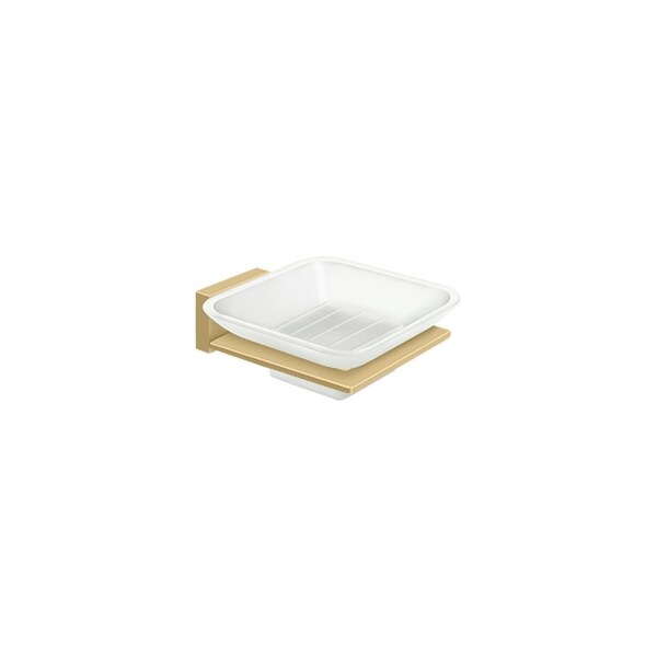 Deltana Frosted Glass Soap Dish 55D Series Satin Brass Finish - 55D2012-4