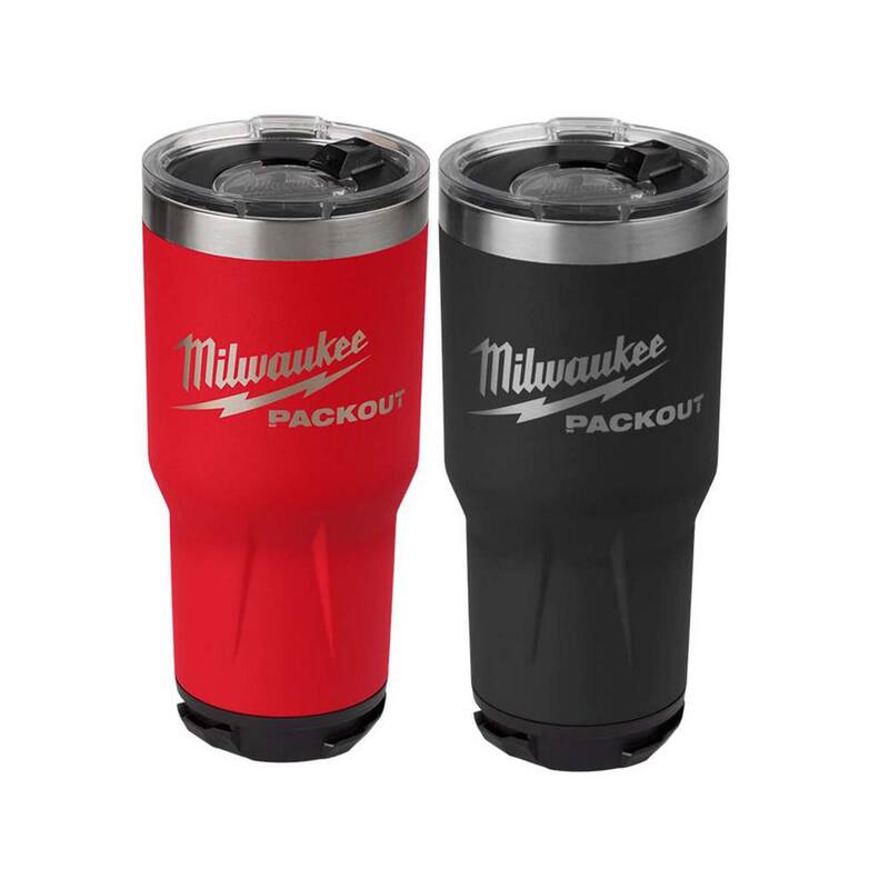 Milwaukee PACKOUT Red and Black 30 oz. Tumbler (2-Pack) - 48-22-8393R-48-22-8393B