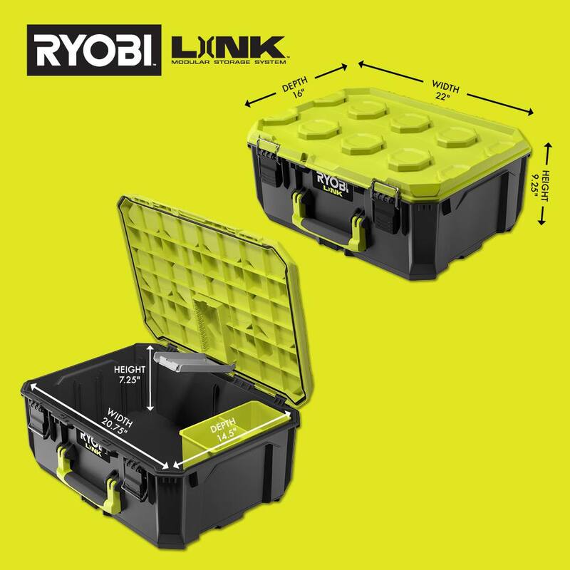 RYOBI LINK Medium Tool Box and Tool Box Foam Insert - STM102-STM307
