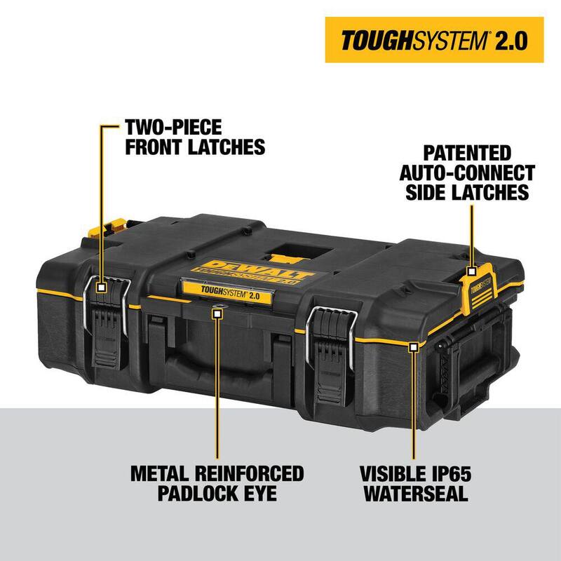 DEWALT TOUGHSYSTEM 2.0 22 in. Deep Tool Tray (2 Pack), TOUGHSYSTEM 2.0 Small Tool Box and Large Tool Box - DWST08120W16530