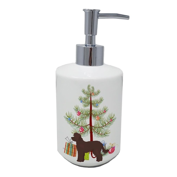 Carolines Treasures 7 x 3.5 in. Whoodle No.1 Christmas Tree Ceramic Soap Dispenser - CK3880SOAP