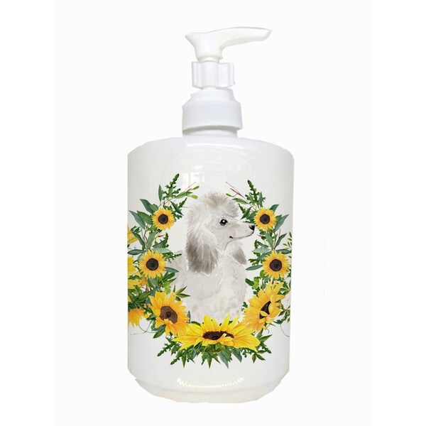 Carolines Treasures White Standard Poodle Ceramic Soap Dispenser - CK2929SOAP
