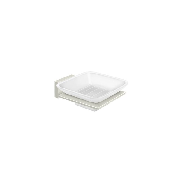 Deltana Frosted Glass Soap Dish 55D Series Bright Nickel Finish - 55D2012-14