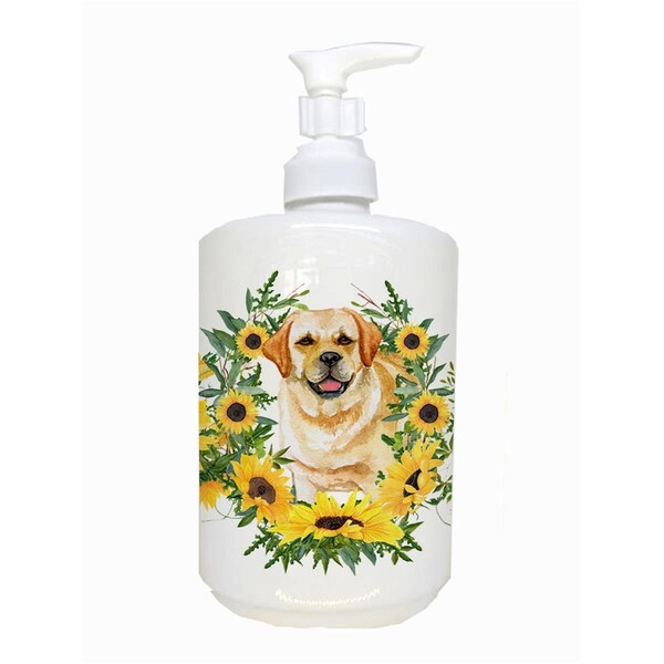 Carolines Treasures Golden Retriever Ceramic Soap Dispenser - CK2856SOAP