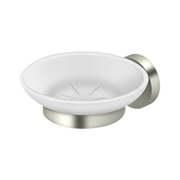 Deltana Soap Holder with Glass BBS Series; Bright Nickel Finish - BBS2012-14