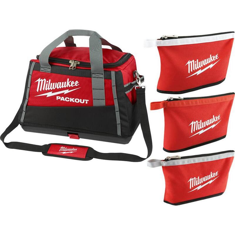 Milwaukee 20 in. PACKOUT Tool Bag/Tote with Zipper Tool Bags in Multi-Color (3-Pack) - 48-22-8322-48-22-8193