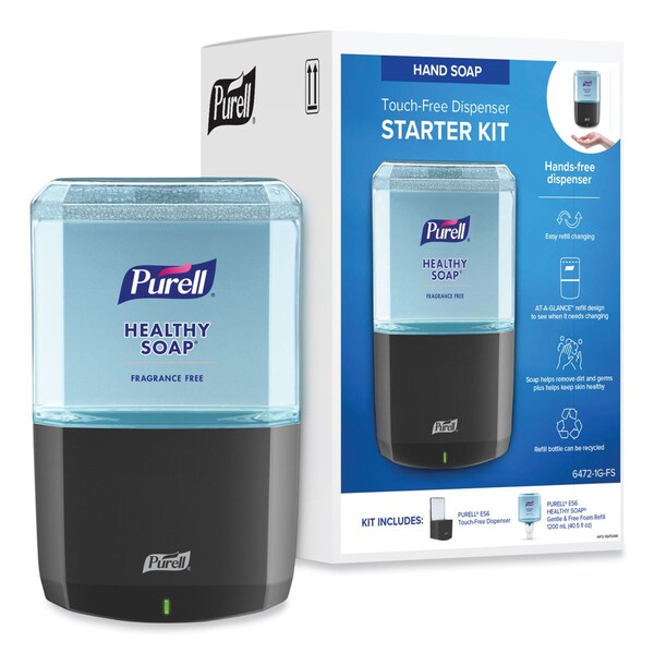 Purell HEALTHY SOAP Gentle & Free Foam ES6 Starter Kit, 1,200 mL, Graphite - 6472-1G-FS