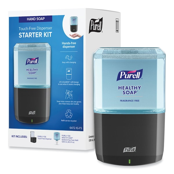 Purell HEALTHY SOAP Gentle & Free Foam ES6 Starter Kit, 1,200 mL, Graphite - 6472-1G-FS