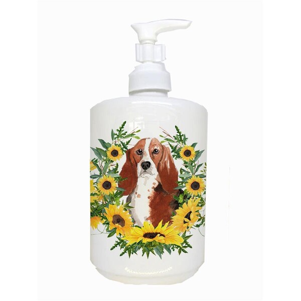 Carolines Treasures Basset Hound Ceramic Soap Dispenser - CK2988SOAP