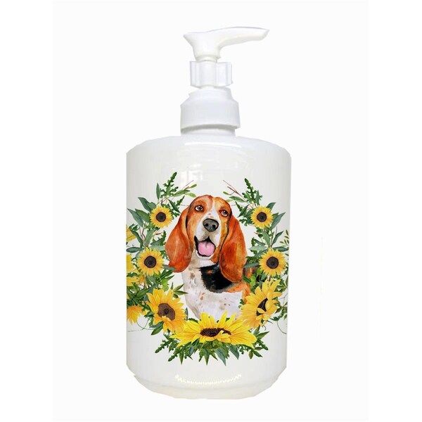 Carolines Treasures Basset Hound Ceramic Soap Dispenser - CK2896SOAP