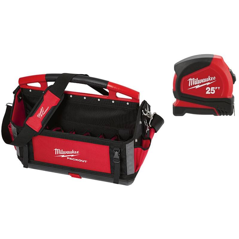 Milwaukee 20 in. PACKOUT Tote with 25 ft Compact Tape Measure - 48-22-8320-48-22-6625