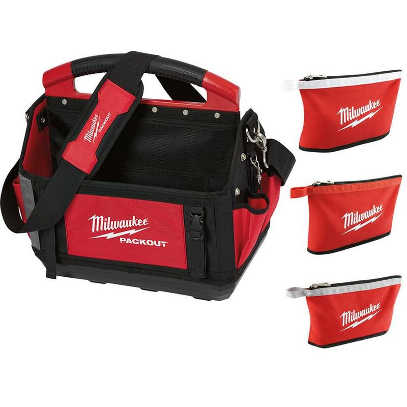 Milwaukee 15 in. PACKOUT Tote with Zipper Tool Bags in Multi-Color (3-Pack) - 48-22-8315-48-22-8193