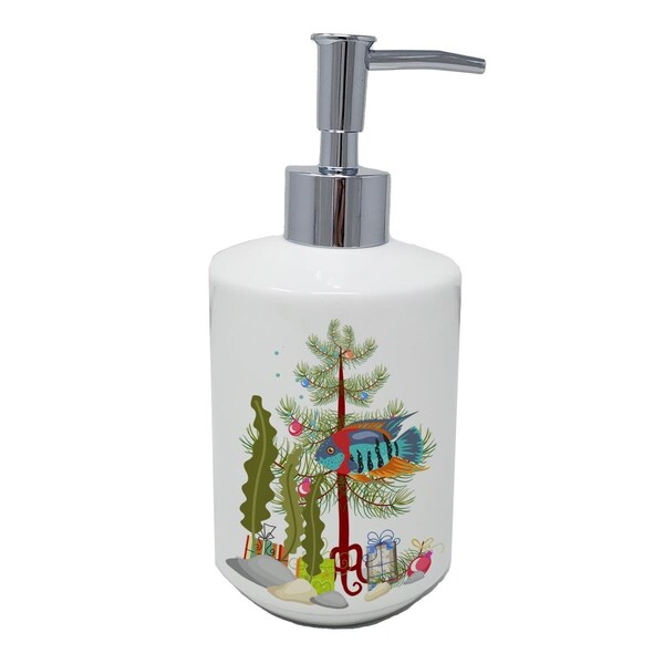 Carolines Treasures 7 x 3.5 in. Severum Merry Christmas Ceramic Soap Dispenser - CK4536SOAP
