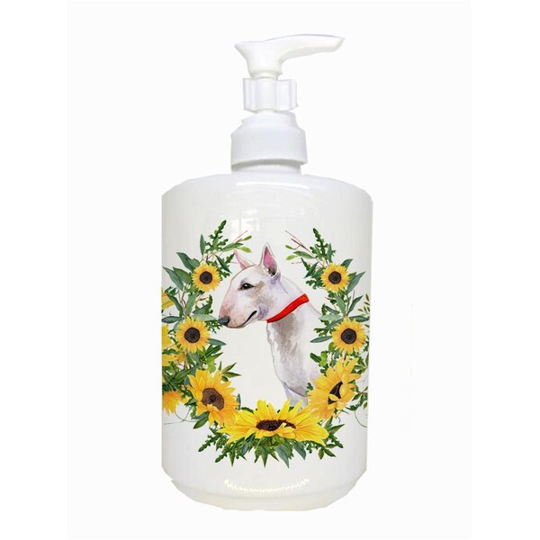 Carolines Treasures Bull Terrier Ceramic Soap Dispenser - CK2885SOAP