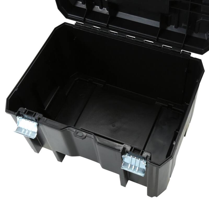 DEWALT TSTAK Stackable Utility Cart and TSTAK VI 17 in. Stackable Deep Tool Storage Box - DWST17889W17806