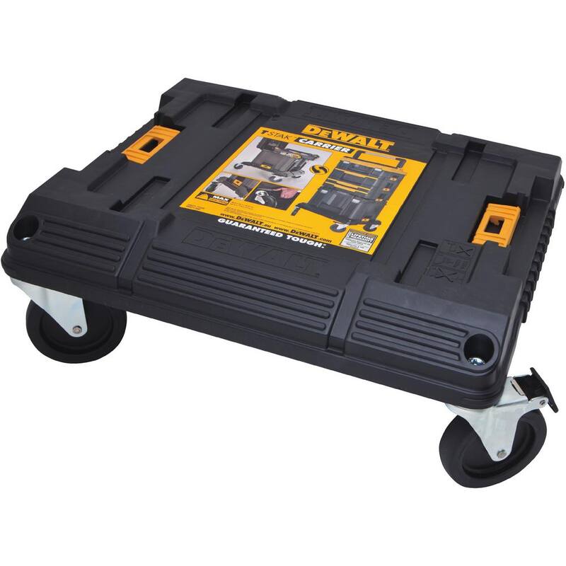 DEWALT TSTAK Stackable Utility Cart and TSTAK VI 17 in. Stackable Deep Tool Storage Box - DWST17889W17806