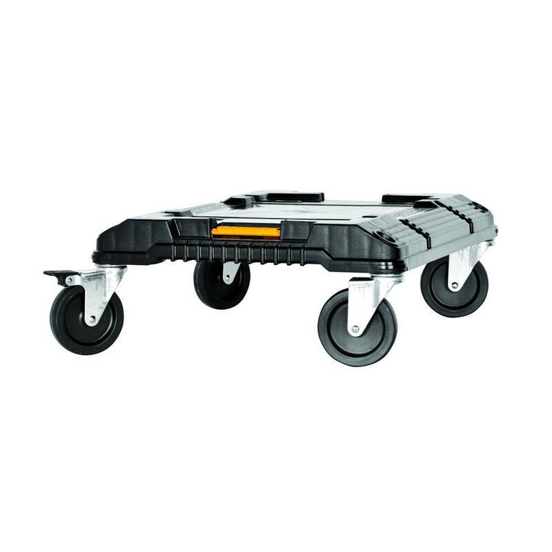 DEWALT TSTAK Stackable Utility Cart and TSTAK VI 17 in. Stackable Deep Tool Storage Box - DWST17889W17806