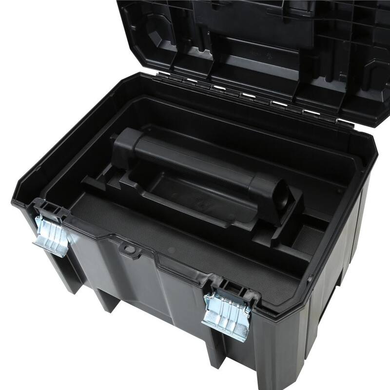 DEWALT TSTAK Stackable Utility Cart and TSTAK VI 17 in. Stackable Deep Tool Storage Box - DWST17889W17806