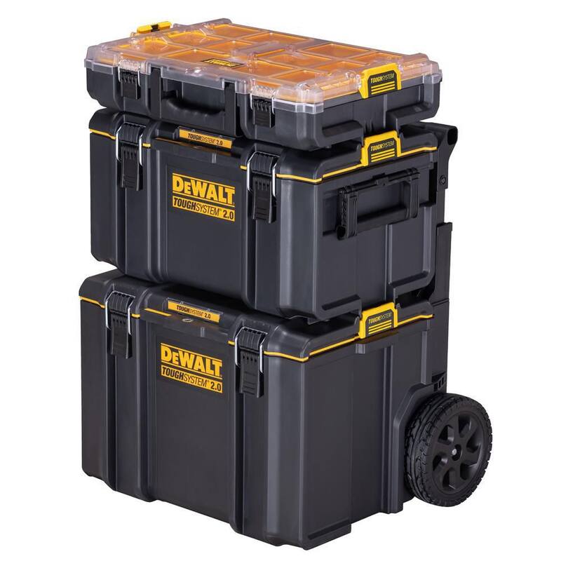 DEWALT TOUGHSYSTEM 2.0 24 in. Mobile Tool Box, 22 in. Large Tool Box and 10-Compartment Deep Small Parts Organizer - DWST08450W30040