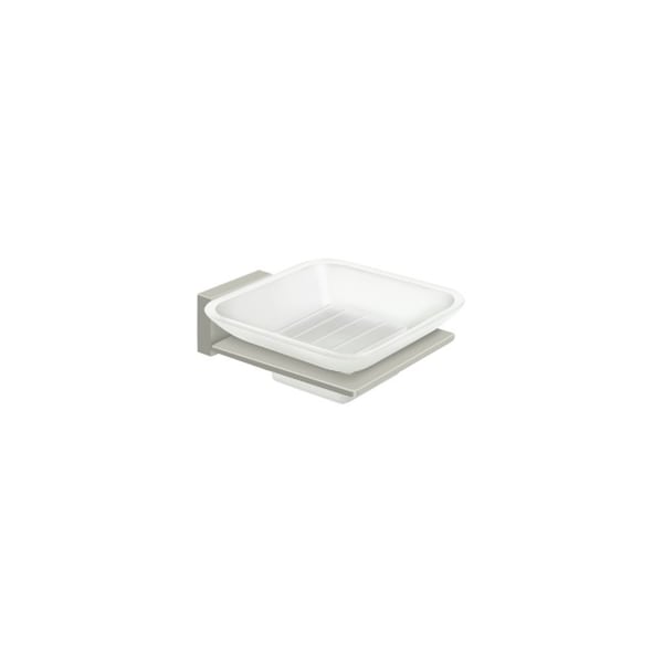 Deltana Frosted Glass Soap Dish 55D Series Satin Nickel Finish - 55D2012-15