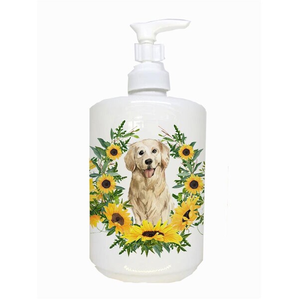 Carolines Treasures Golden Retriever Ceramic Soap Dispenser - CK2976SOAP