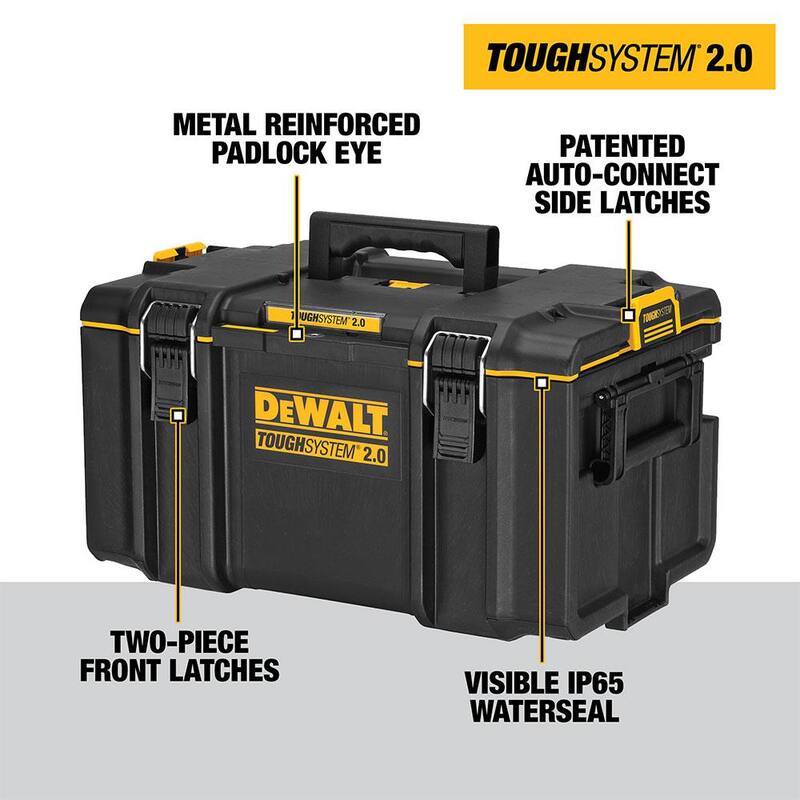 DEWALT TOUGHSYSTEM 2.0 22 in. Large Tool Box and (2) TOUGHSYSTEM 2.0 Deep Tool Trays - DWST08300W81202