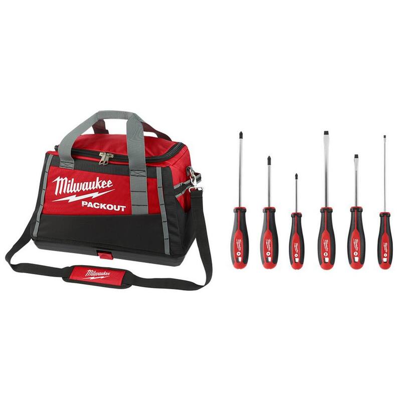 Milwaukee 20 in. PACKOUT Tool Bag/Tote with Screwdriver Set (6-Pieces) - 48-22-8322-48-22-2706