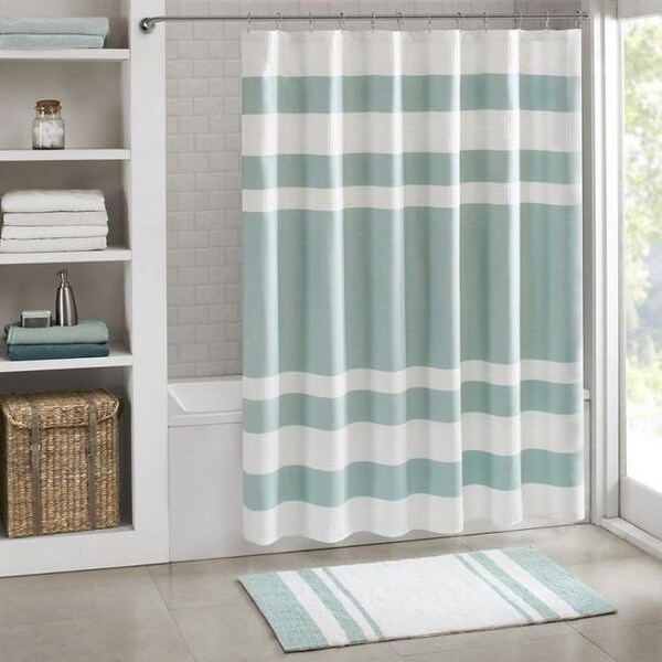Madison Park Madison Park MP72-1544 Madison Park Spa Cotton Reversible Bath Rug - Aqua - MP72-1544