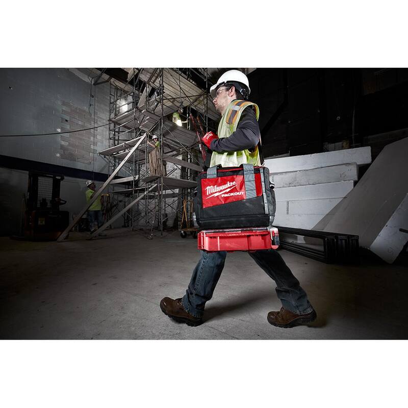 Milwaukee 15 in. PACKOUT Tool Bag/Tote with Fastback Folding Utility Knife Set (2-Pack) - 48-22-8321-48-22-1503