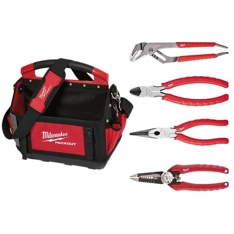 Milwaukee PACKOUT Tote With Pliers Set (4-Piece) - 48-22-8315-48-22-6331-48-22-3079