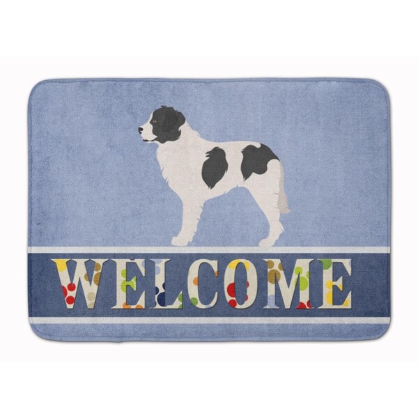 Carolines Treasures Landseer Welcome Machine Washable Memory Foam Mat - BB8331RUG